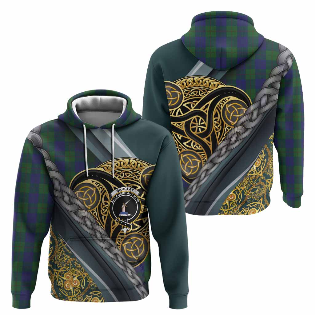 Barclay Tartan Crest Hoodie Scottish Triskele Celtic