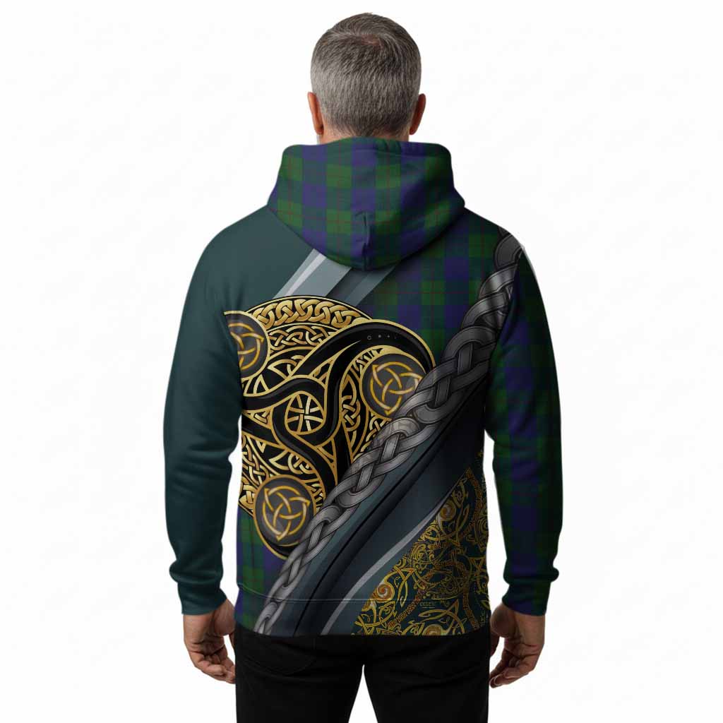 Barclay Tartan Crest Hoodie Scottish Triskele Celtic