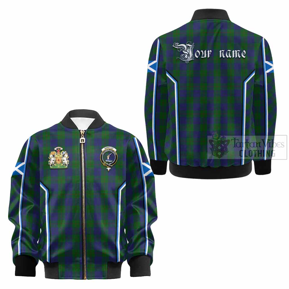 Barclay Tartan Crest Kid Bomber Jacket Scotland Coat of Arm Flag Style - Tartan Vibes Clothing