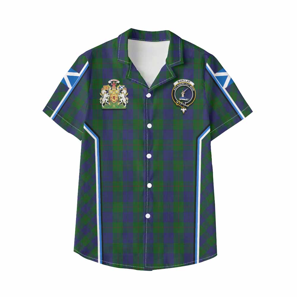 Barclay Tartan Crest Kid Hawaiian Shirt Scotland Coat of Arm Flag Style - Tartan Vibes Clothing