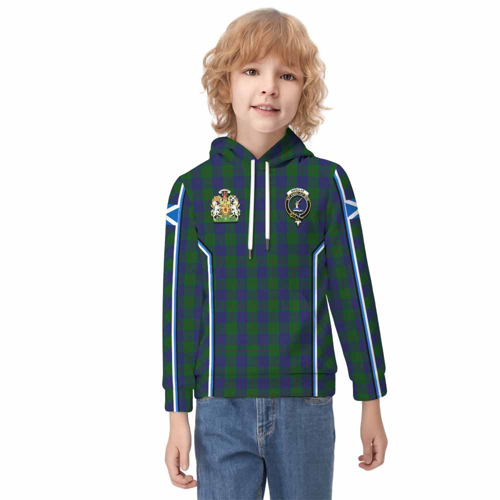 Barclay Tartan Crest Kid Hoodie Scotland Coat of Arm Flag Style - Tartan Vibes Clothing