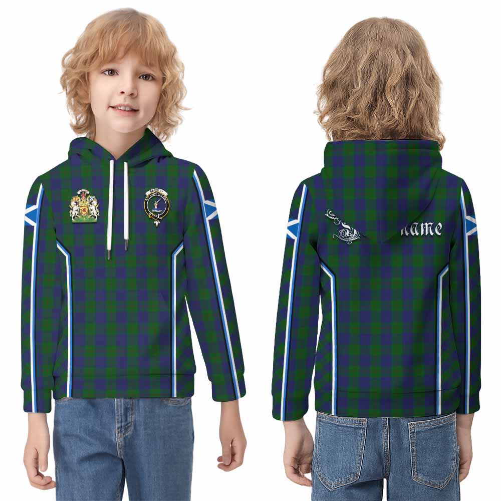 Barclay Tartan Crest Kid Hoodie Scotland Coat of Arm Flag Style - Tartan Vibes Clothing