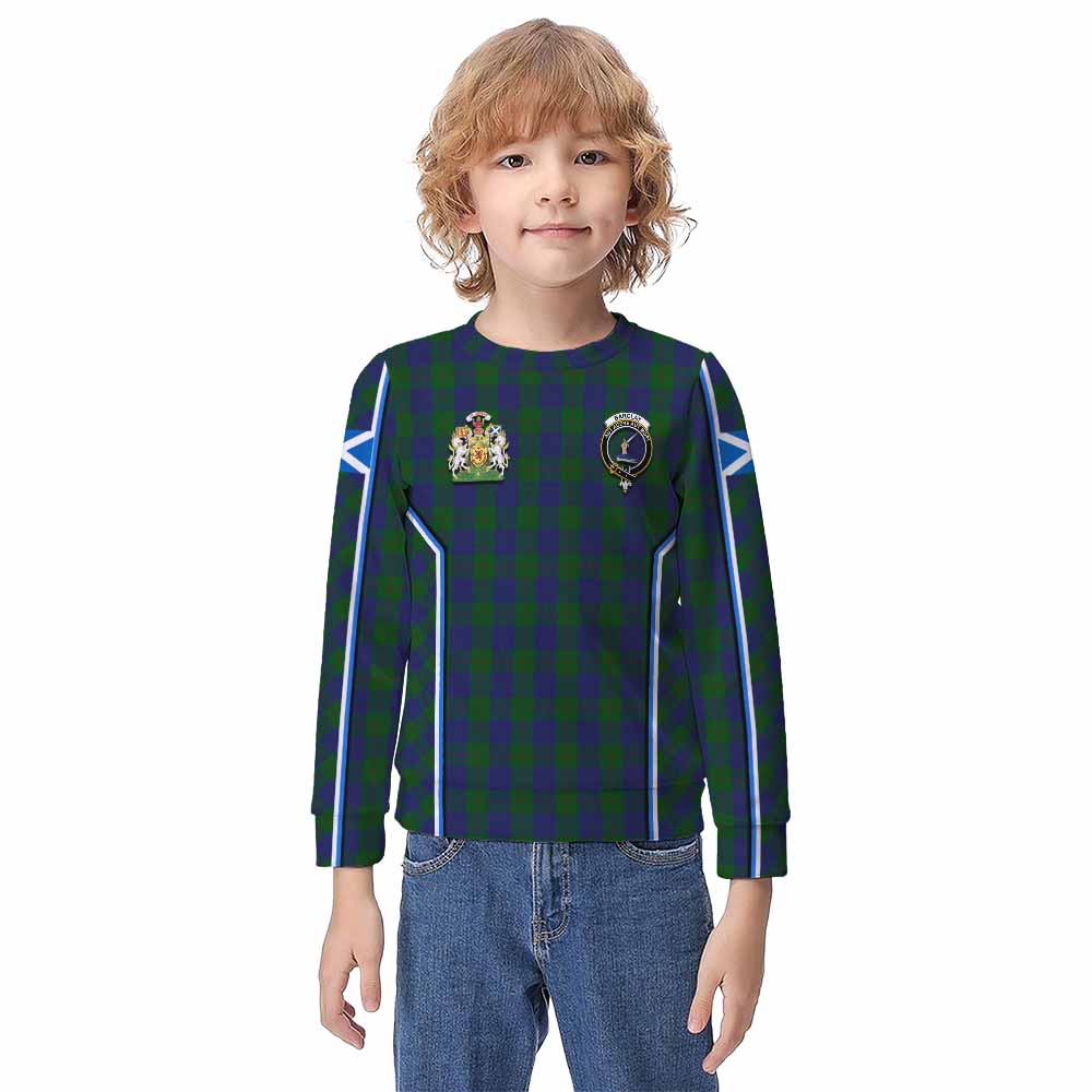 Barclay Tartan Crest Kid Knitted Sweatshirt Scotland Coat of Arm Flag Style - Tartan Vibes Clothing