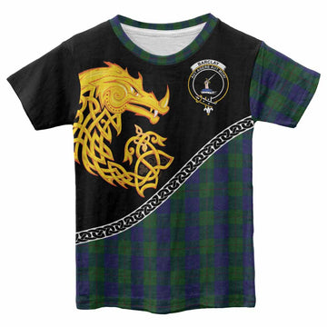 Barclay Tartan Crest Kid T-shirt Legendary Dragon Knot Half Style