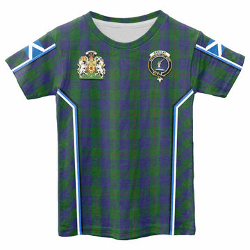 Barclay Tartan Crest Kid T-shirt Scotland Coat of Arm Flag Style - Tartan Vibes Clothing