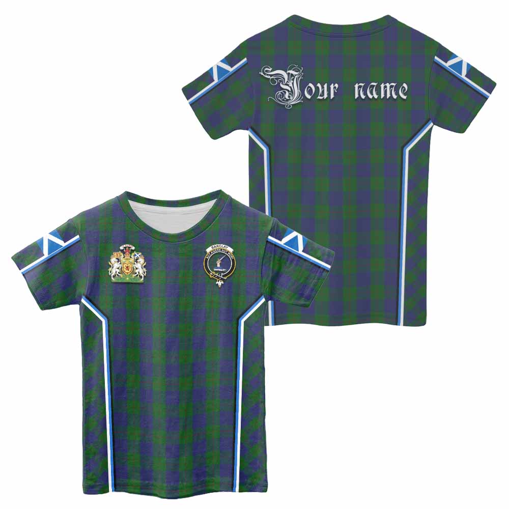 Barclay Tartan Crest Kid T-shirt Scotland Coat of Arm Flag Style - Tartan Vibes Clothing