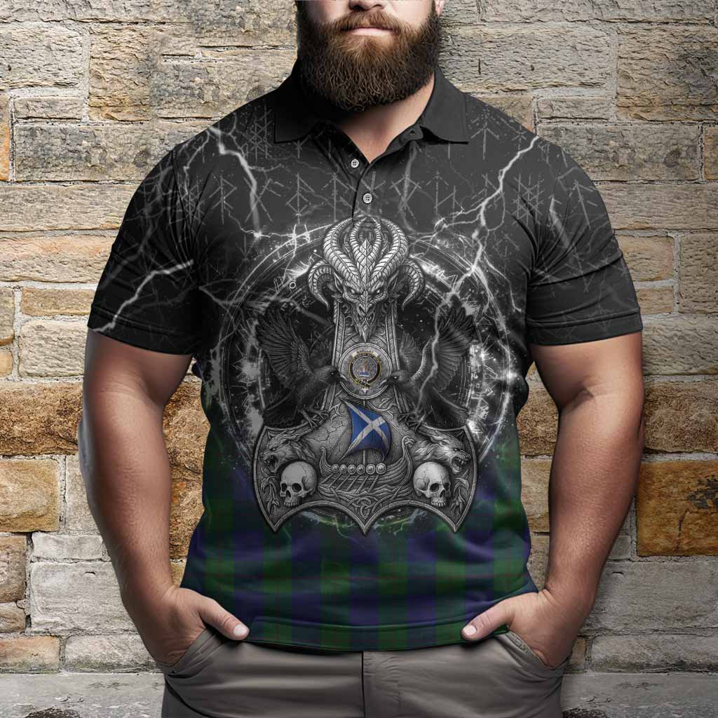 Barclay Tartan Crest Polo Shirt Celtic Odin's Raven Legacy