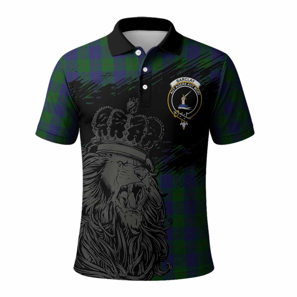 Barclay Tartan Crest Polo Shirt Crowned Lion Heritage Style