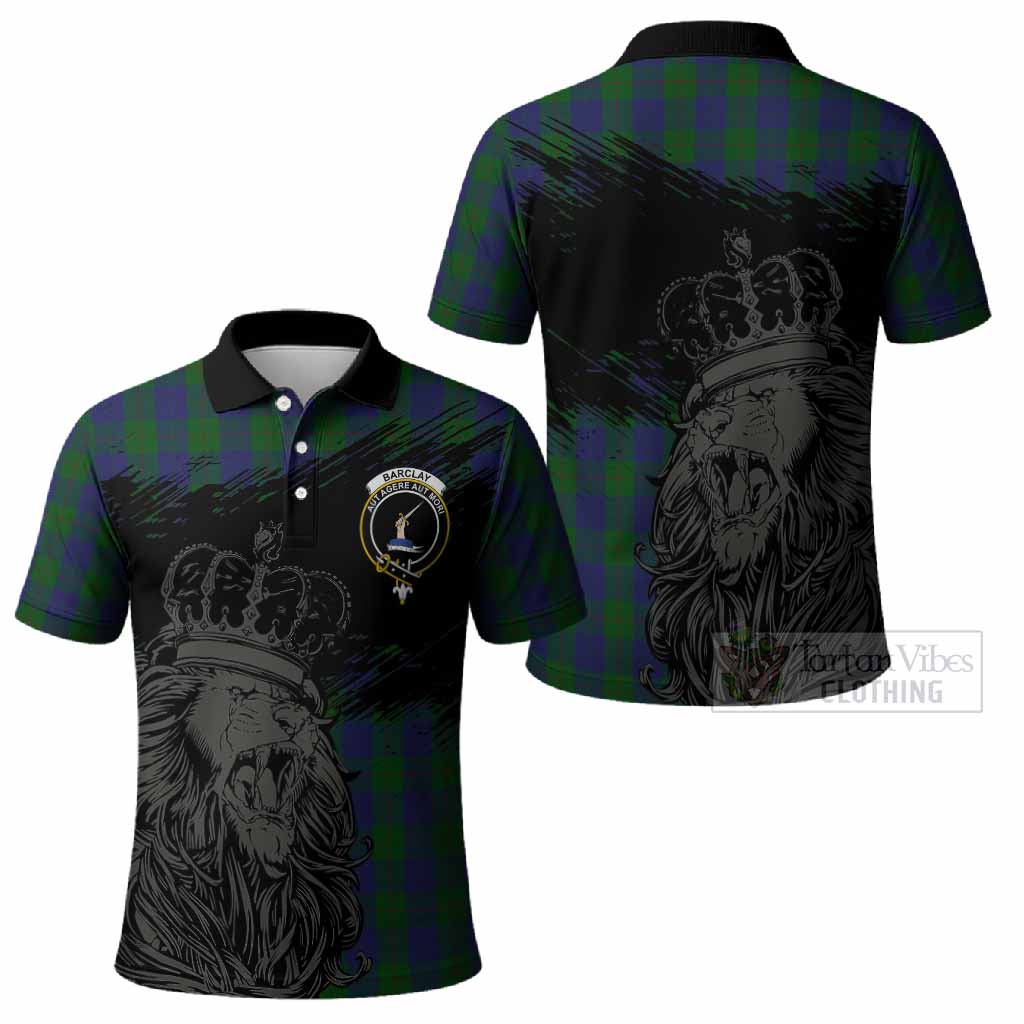 Barclay Tartan Crest Polo Shirt Crowned Lion Heritage Style