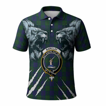 Barclay Tartan Crest Polo Shirt Ferocious Lion Style