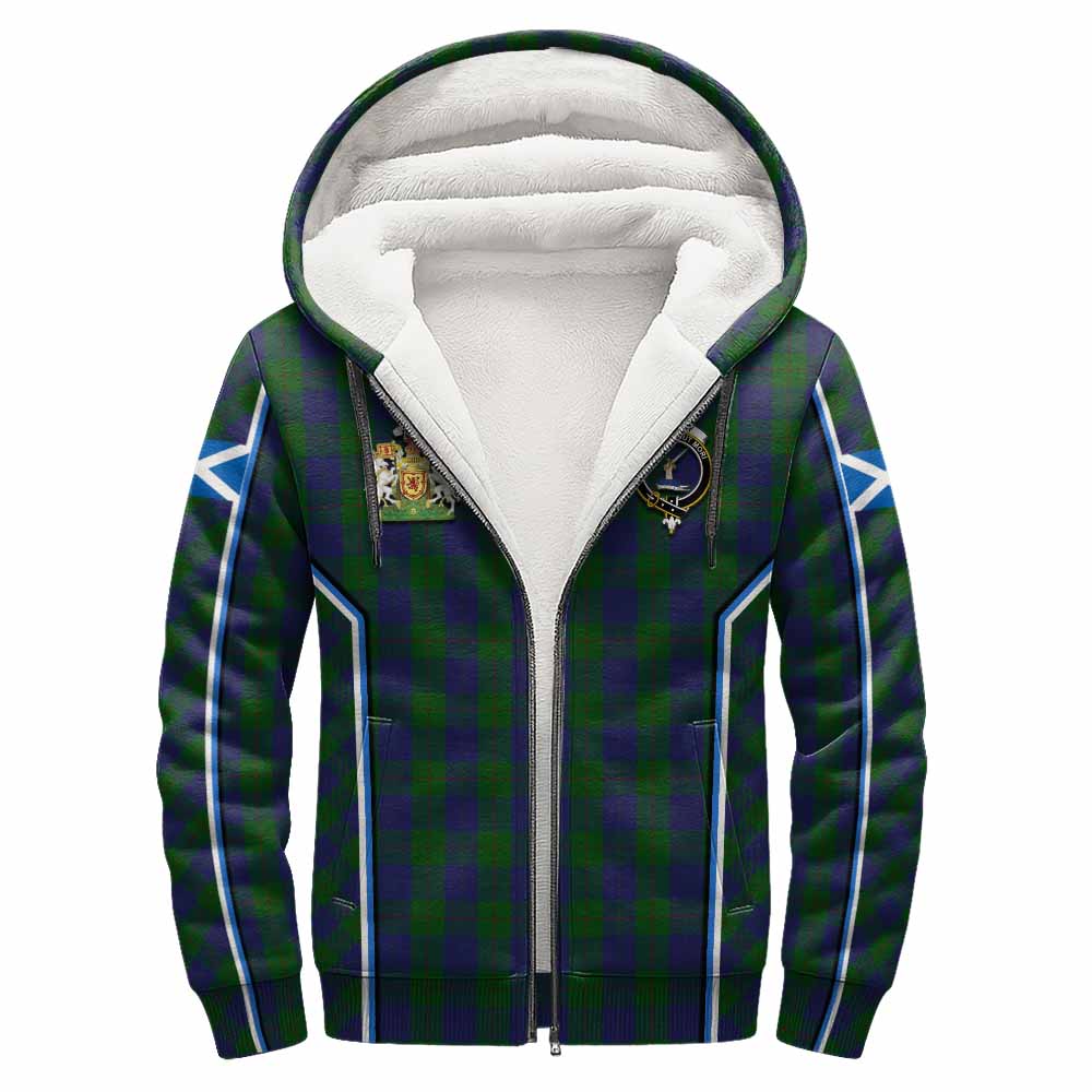 Barclay Tartan Crest Sherpa Hoodie Scotland Coat of Arm Flag Style - Tartan Vibes Clothing