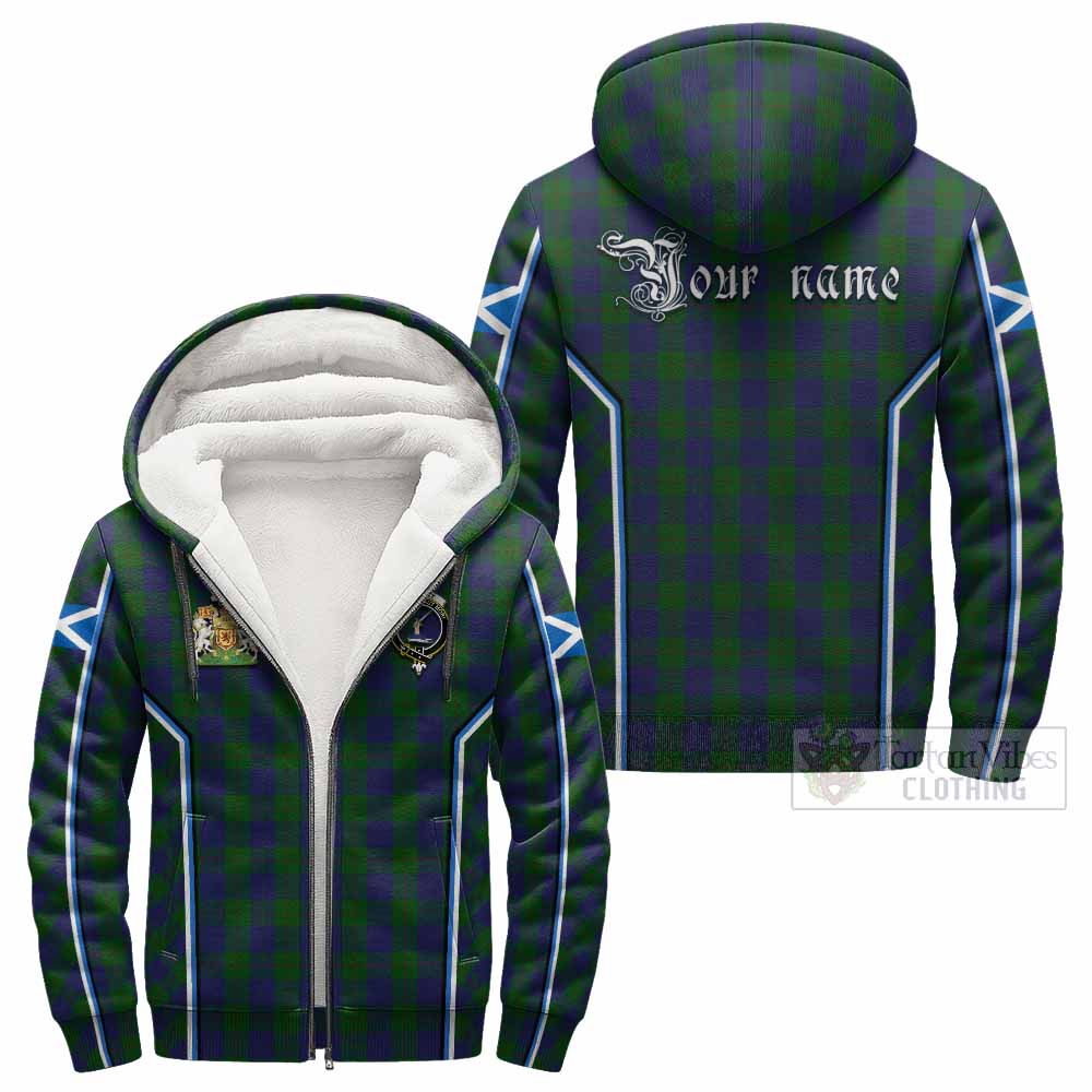 Barclay Tartan Crest Sherpa Hoodie Scotland Coat of Arm Flag Style - Tartan Vibes Clothing