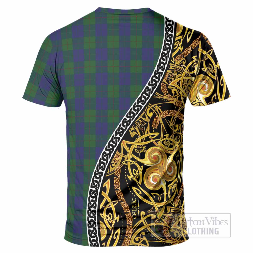 Barclay Tartan Crest T-Shirt Celtic Knot and Triple Trickle Spiral Symbols