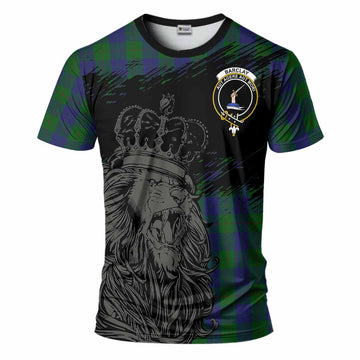 Barclay Tartan Crest T-Shirt Crowned Lion Heritage Style