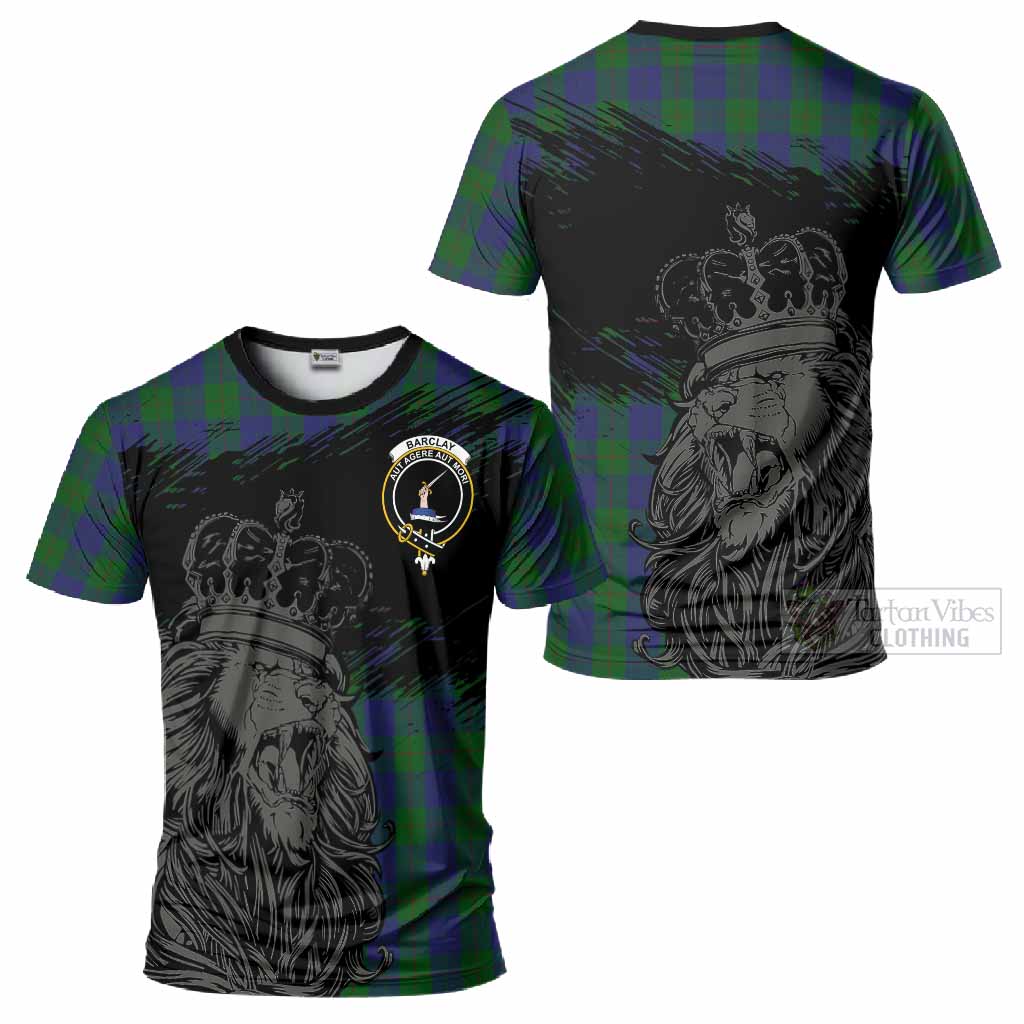 Barclay Tartan Crest T-Shirt Crowned Lion Heritage Style