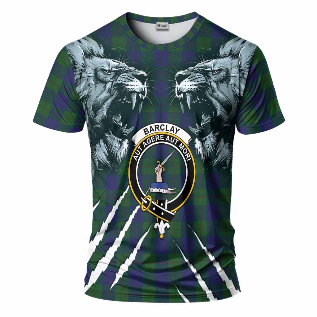 Barclay Tartan Crest T-Shirt Ferocious Lion Style