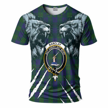 Barclay Tartan Crest T-Shirt Ferocious Lion Style
