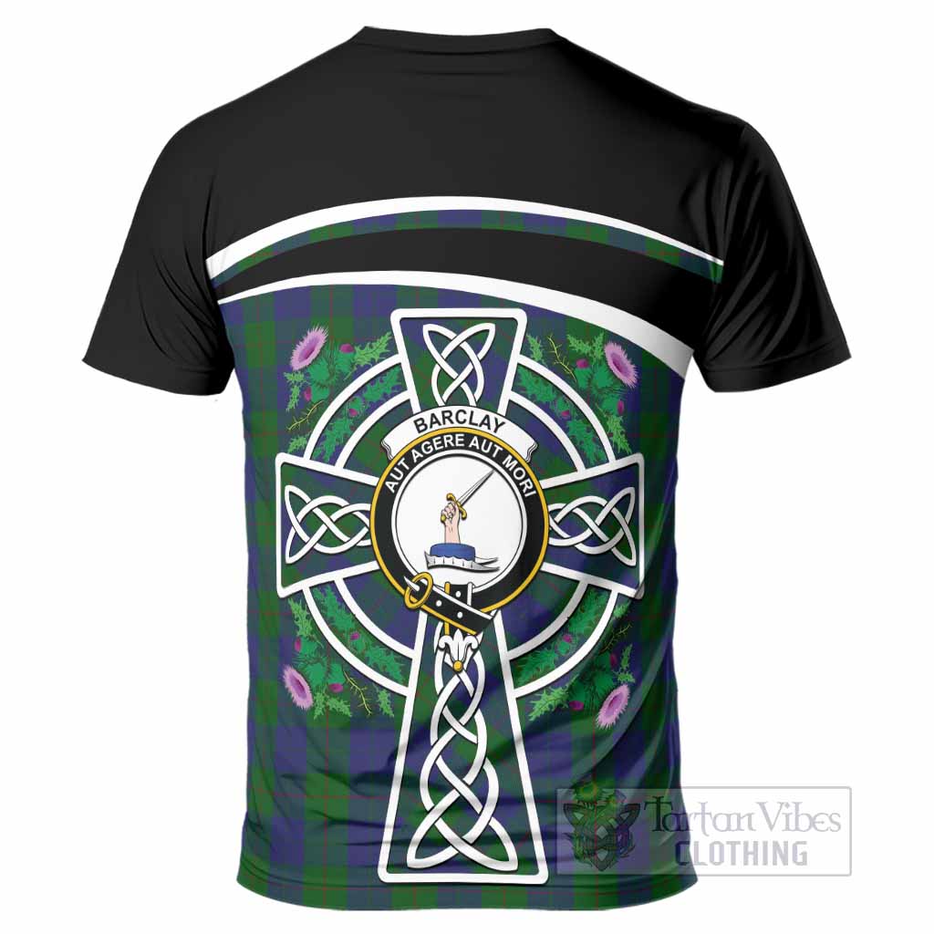 Barclay Tartan Crest T-Shirt Scottish Thistle Celtic Cross Alba Gu Brath