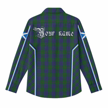 Barclay Tartan Crest Women Casual Shirt Scotland Coat of Arm Flag Style - Tartan Vibes Clothing