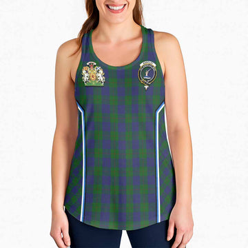 Barclay Tartan Crest Women Racerback Tanks Scotland Coat of Arm Flag Style - Tartan Vibes Clothing