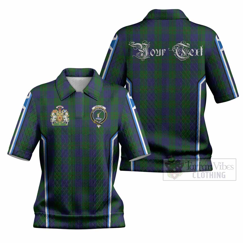 Barclay Tartan Crest Women’s Polo Sweater Top Scotland Coat of Arm Flag Style
