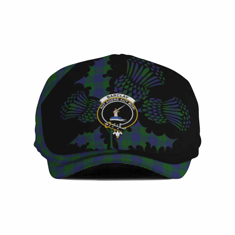 Barclay Tartan Family Crest Flat Cap, Jeff Cap Scotland Thistle Floral