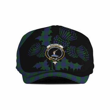 Barclay Tartan Family Crest Flat Cap, Jeff Cap Scotland Thistle Floral