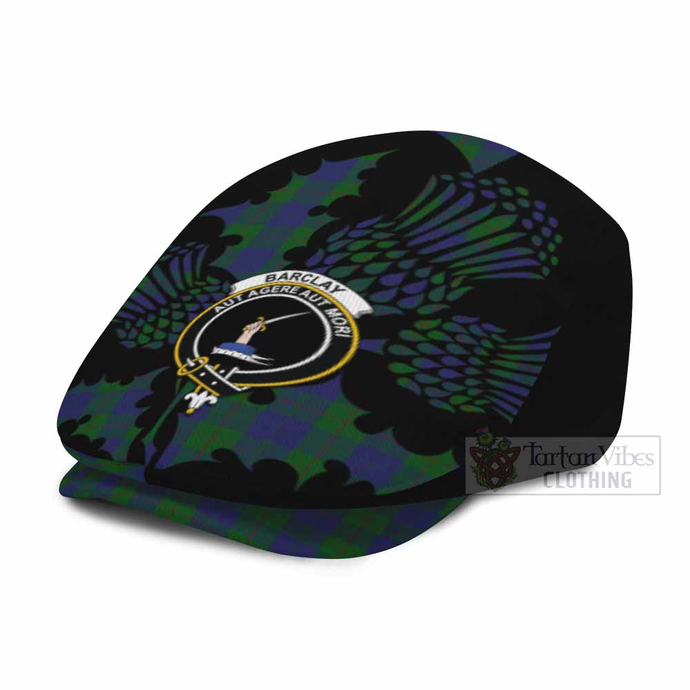 Barclay Tartan Family Crest Flat Cap, Jeff Cap Scotland Thistle Floral