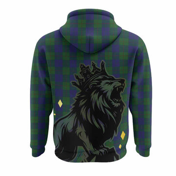 Barclay Tartan Family Crest Hoodie Crowned Lion Roaring