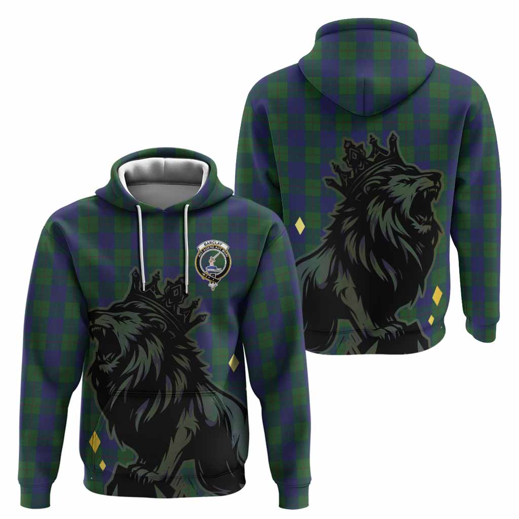 Barclay Tartan Family Crest Hoodie Crowned Lion Roaring