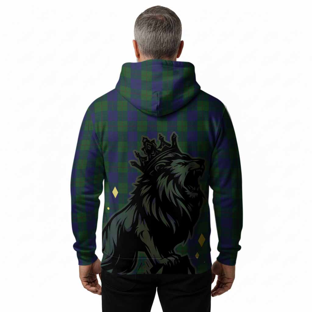 Barclay Tartan Family Crest Hoodie Crowned Lion Roaring