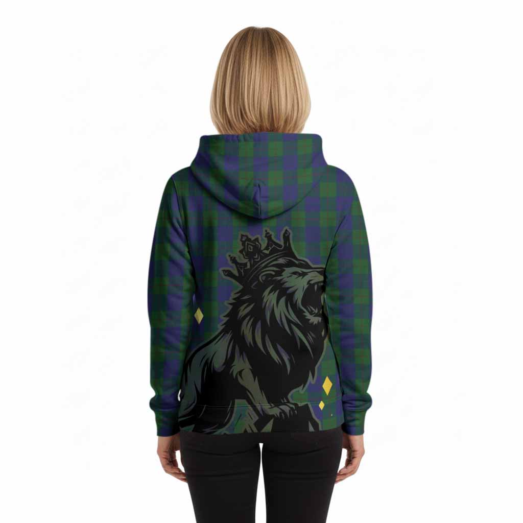 Barclay Tartan Family Crest Hoodie Crowned Lion Roaring