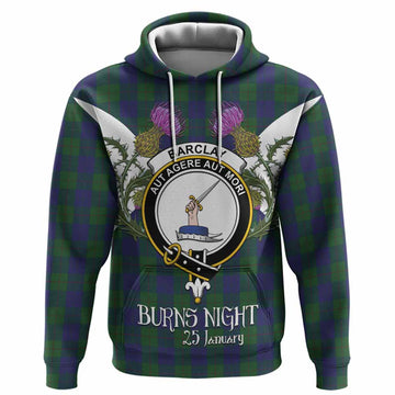 Barclay Tartan Family Crest Hoodie Scottish Burns Night Thistle Floral