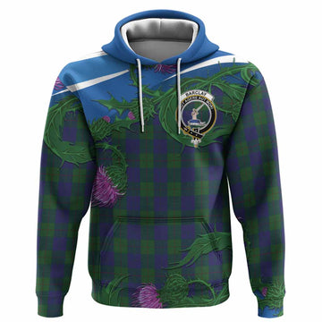 Barclay Tartan Family Crest Hoodie Thistle in Minimalism