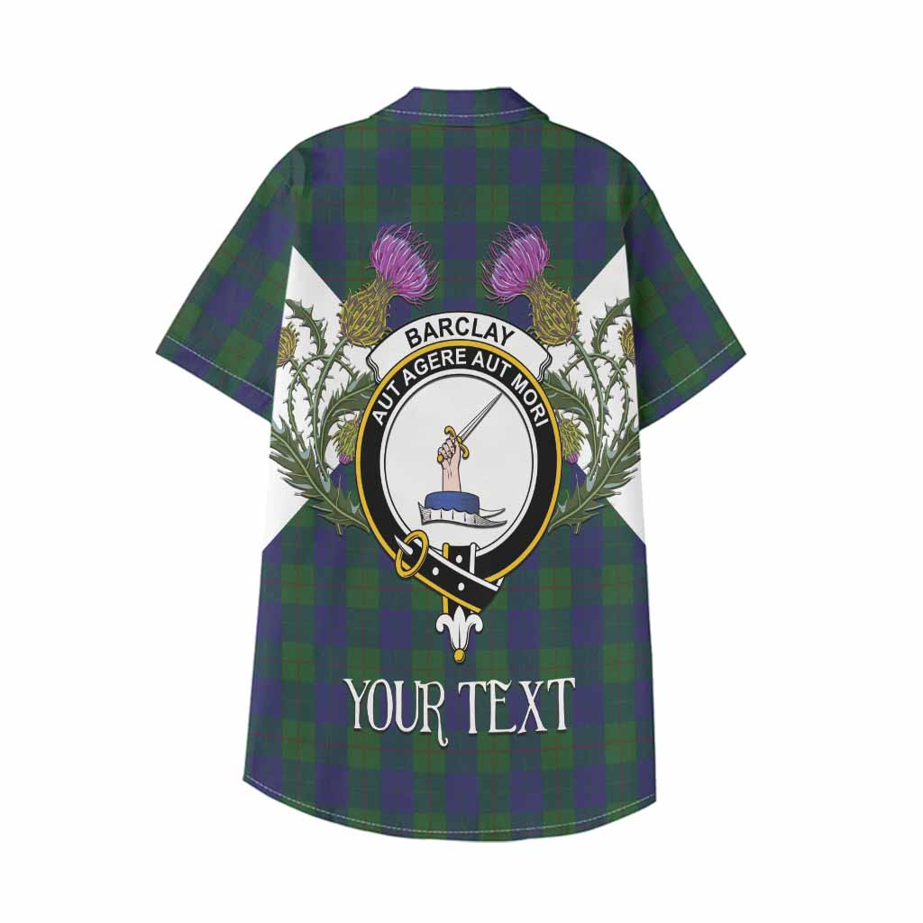 Barclay Tartan Family Crest Kid Hawaiian Shirt Scottish Burns Night Thistle Floral