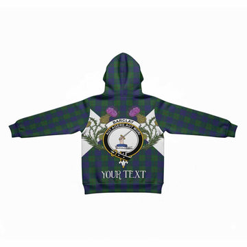 Barclay Tartan Family Crest Kid Hoodie Scottish Burns Night Thistle Floral