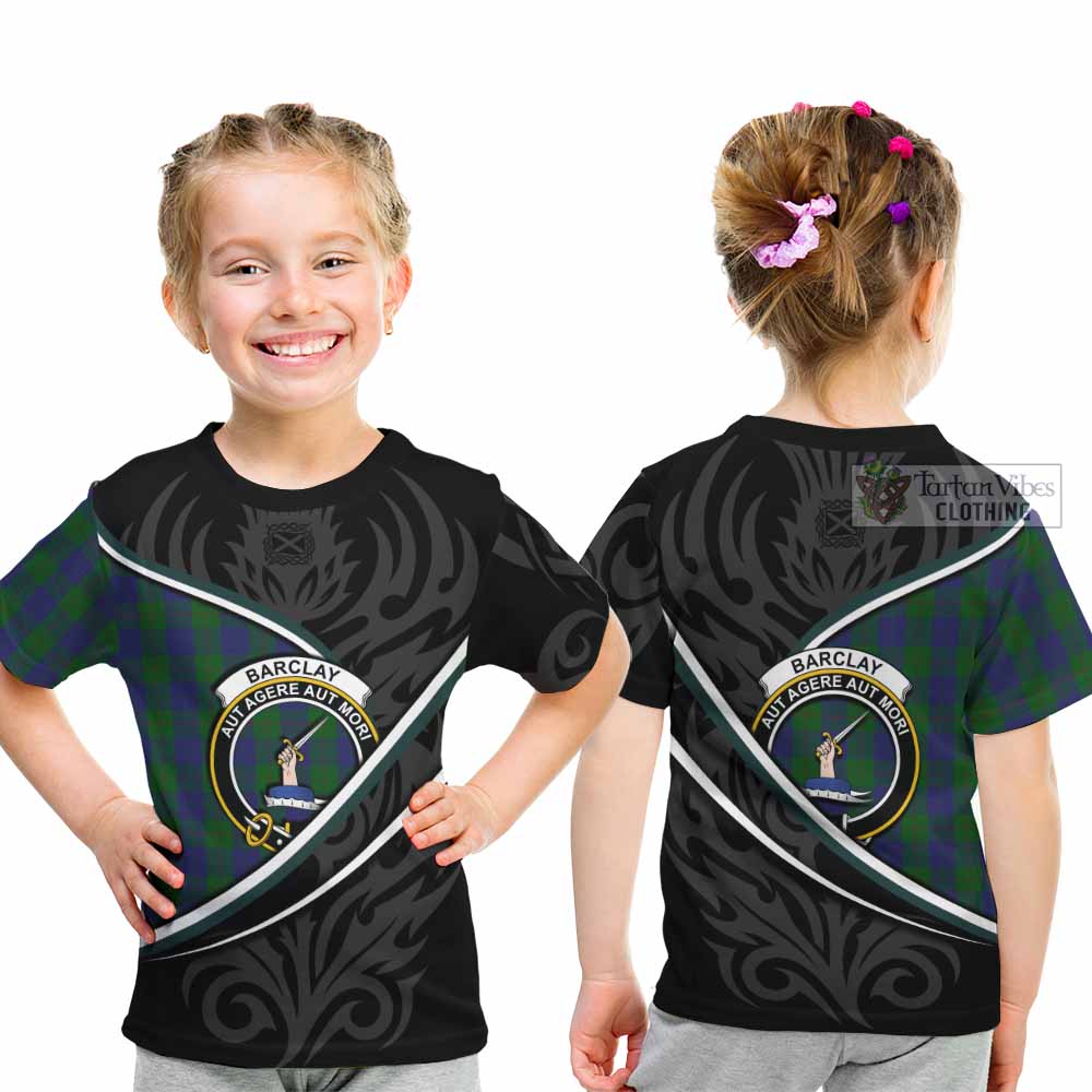 Barclay Tartan Family Crest Kid T-shirt Celtic Scottish Thistle Floral - Tartan Vibes Clothing