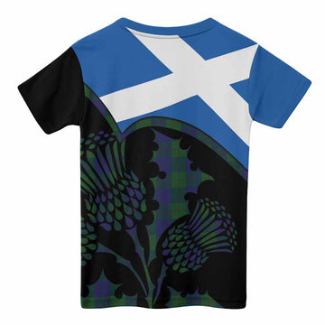 Barclay Tartan Family Crest Kid T-shirt Scotland Thistle Floral Flag Style