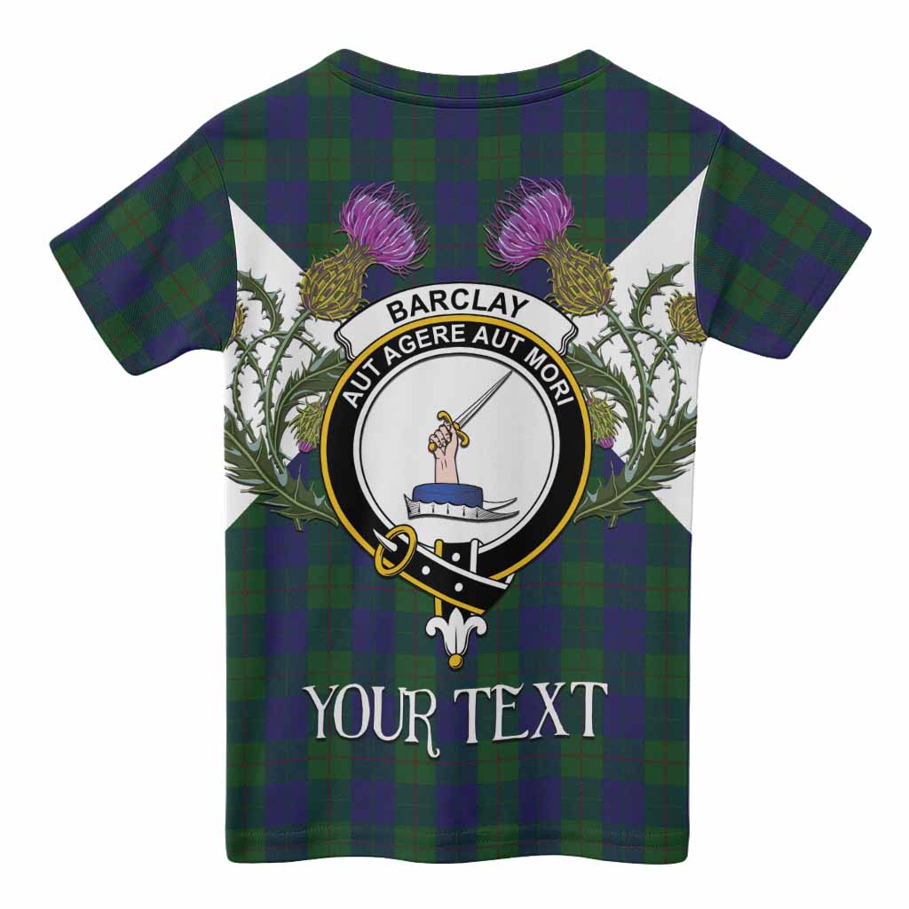 Barclay Tartan Family Crest Kid T-shirt Scottish Burns Night Thistle Floral