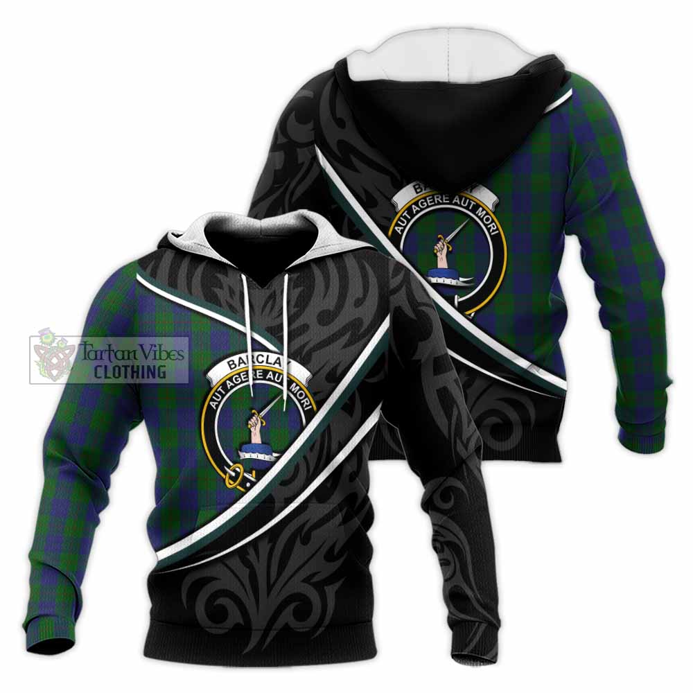 Barclay Tartan Family Crest Knitted Hoodie Celtic Scottish Thistle Floral - Tartan Vibes Clothing