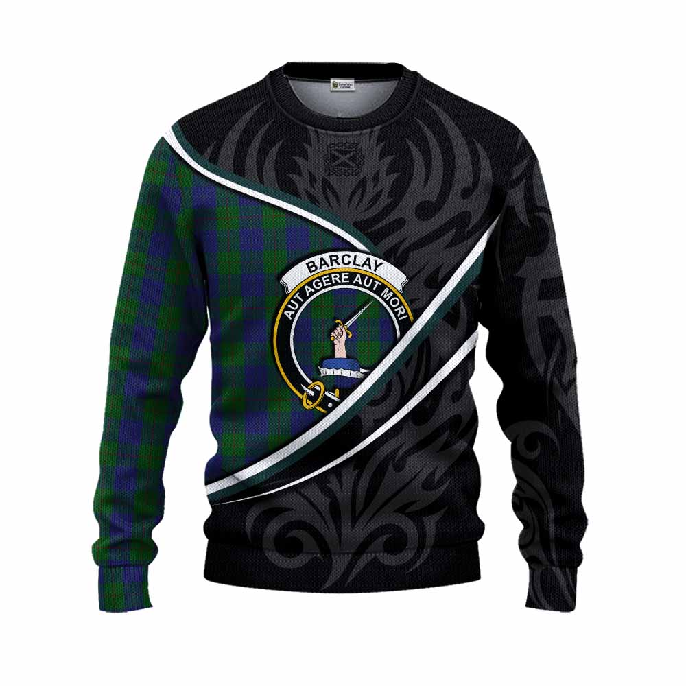 Barclay Tartan Family Crest Knitted Sweater Celtic Scottish Thistle Floral - Tartan Vibes Clothing