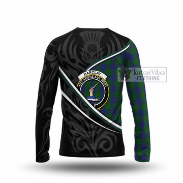 Barclay Tartan Family Crest Long Sleeve T-Shirt Celtic Scottish Thistle Floral