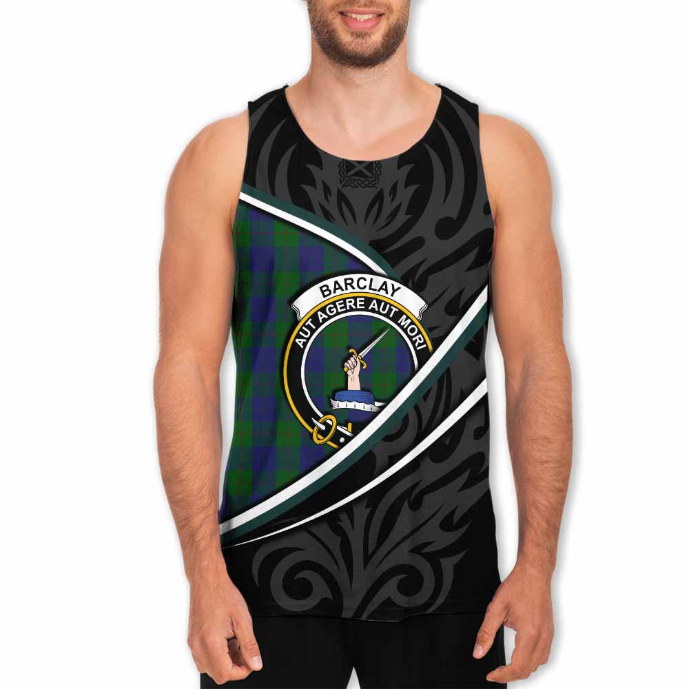 Barclay Tartan Family Crest Men Tank Top Celtic Scottish Thistle Floral - Tartan Vibes Clothing