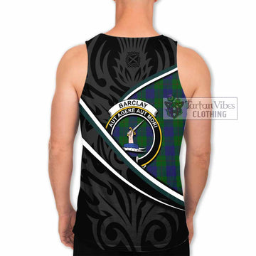 Barclay Tartan Family Crest Men Tank Top Celtic Scottish Thistle Floral