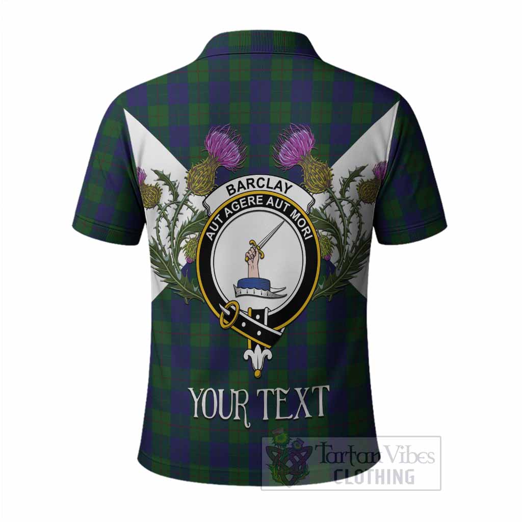 Barclay Tartan Family Crest Polo Shirt Scottish Burns Night Thistle Floral