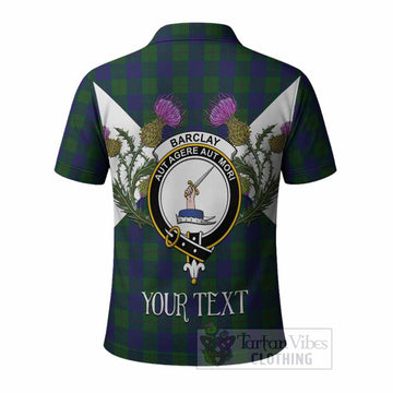 Barclay Tartan Family Crest Polo Shirt Scottish Burns Night Thistle Floral
