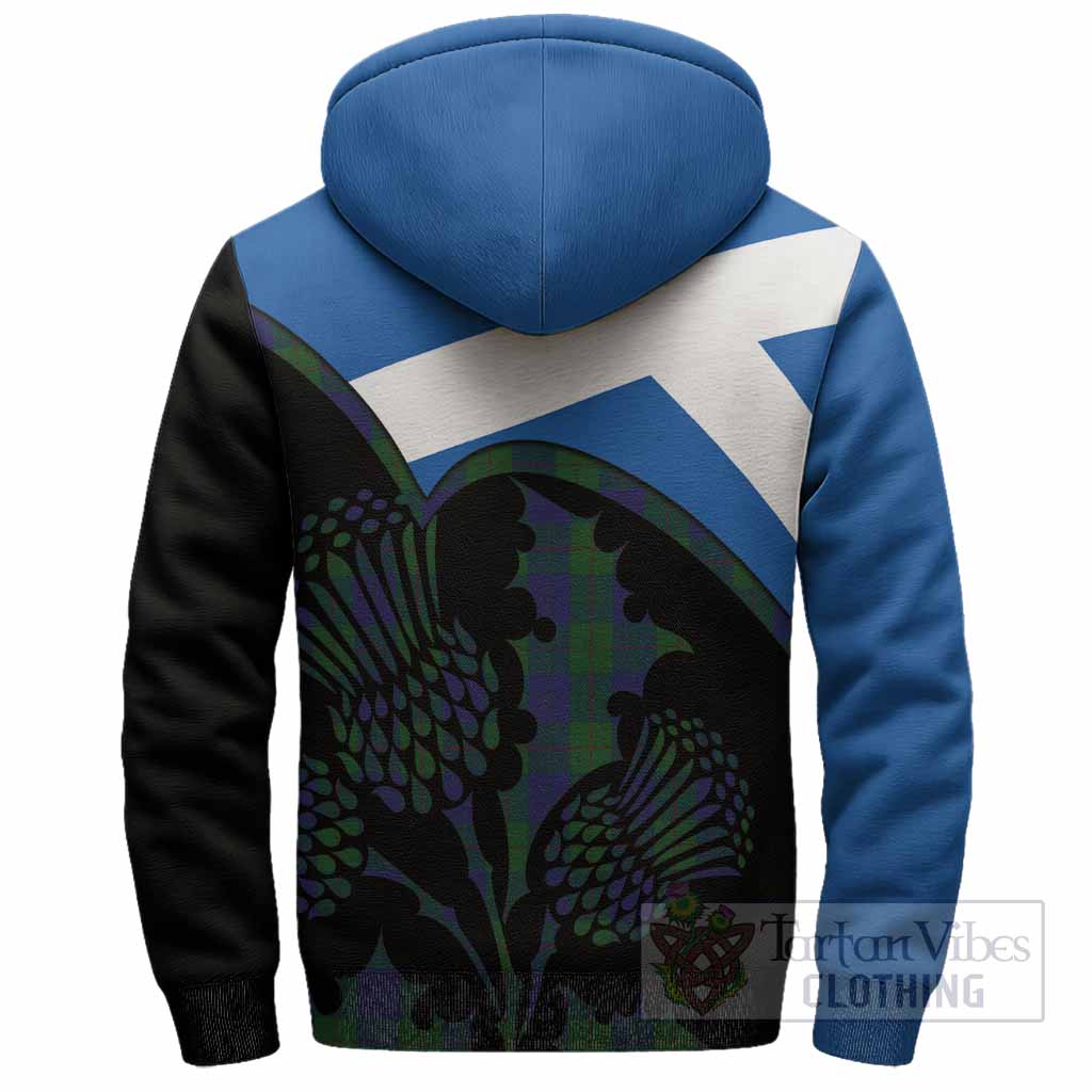 Barclay Tartan Family Crest Sherpa Hoodie Scotland Thistle Floral Flag Style