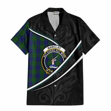 Barclay Tartan Family Crest Short Sleeve Button Shirt Celtic Scottish Thistle Floral - Tartan Vibes Clothing