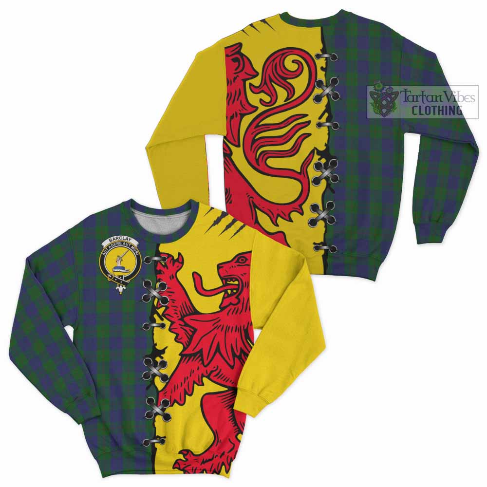 Barclay Tartan Family Crest Sweatshirt Lion Rampant Honor - Tartan Vibes Clothing