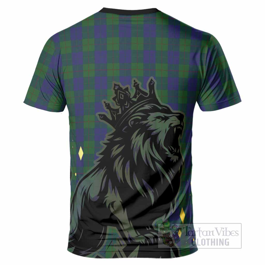 Barclay Tartan Family Crest T-Shirt Crowned Lion Roaring